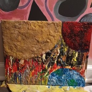 Out of this world space textured canvas